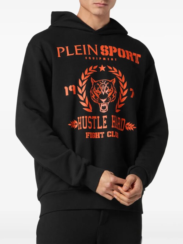 Plein Sport Hoodie met logoprint - Zwart