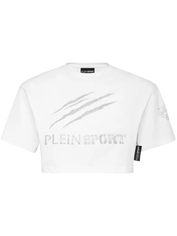 Plein Sport t-shirt en coton à logo imprimé - Blanc