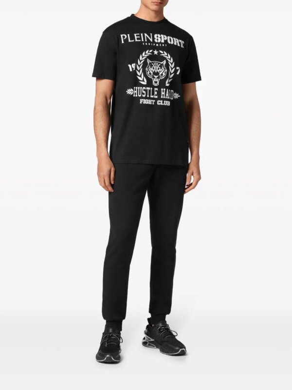 Plein Sport Katoenen poloshirt met logoprint - Zwart