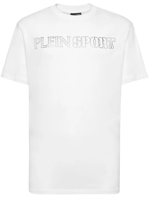 Plein Sport t-shirt en coton à logo imprimé - Blanc