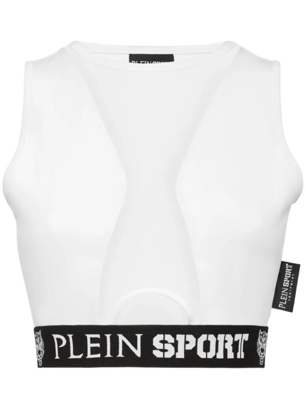 Plein Sport haut crop à découpes - Blanc