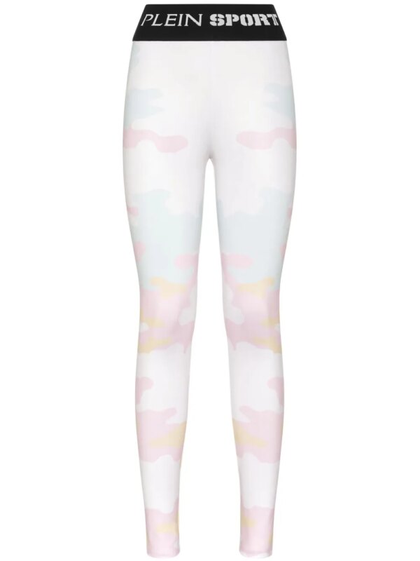 Plein Sport legging à imprimé camouflage - Blanc