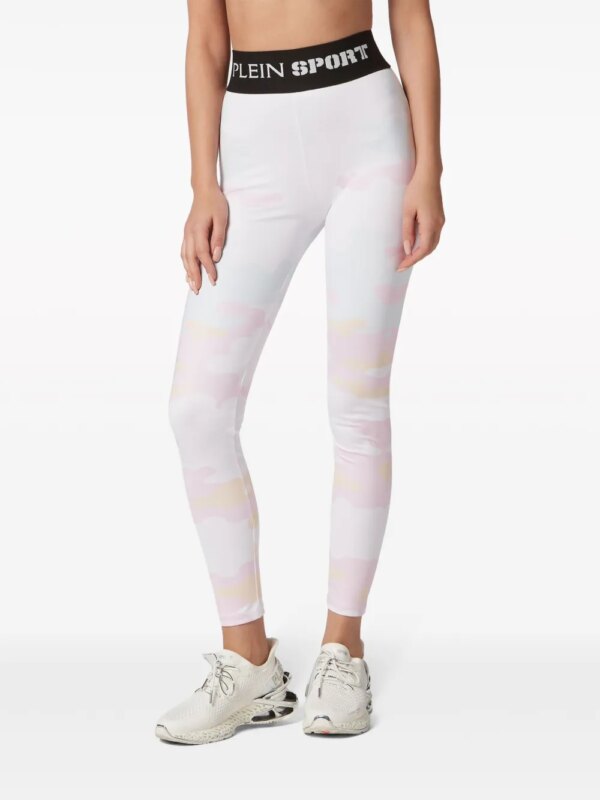 Plein Sport Legging met camouflageprint - Wit