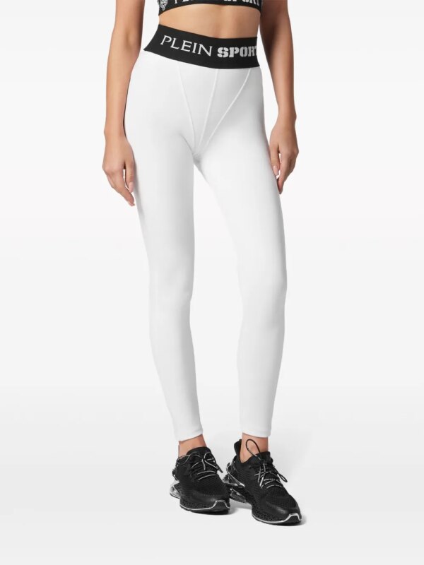 Plein Sport Legging met logoband - Wit