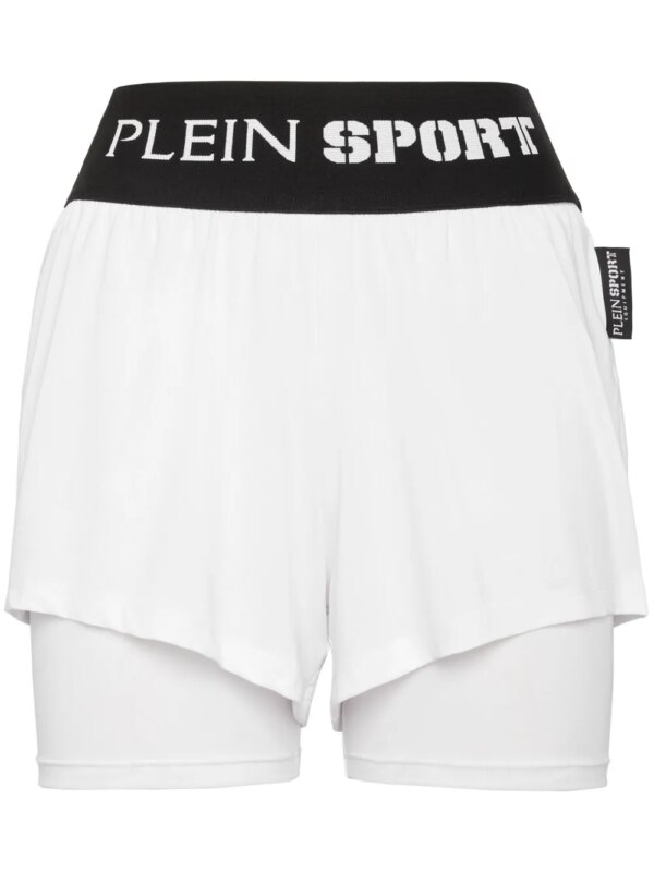Plein Sport short à bande logo - Blanc