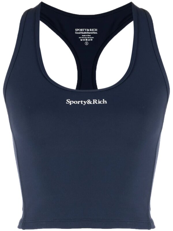 Sporty & Rich débardeur à logo imprimé - Bleu