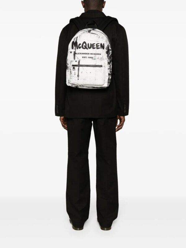 Alexander McQueen Graffiti Metropolitan rugzak - Wit