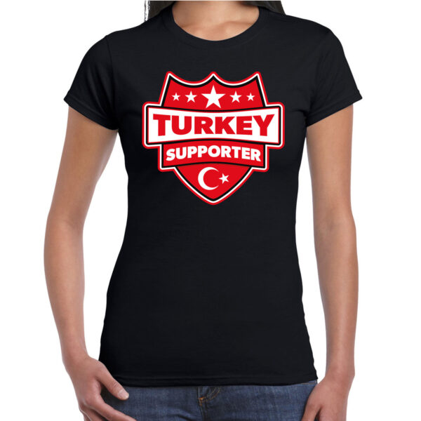 Turkije / Turkey schild supporter t-shirt zwart voor dames