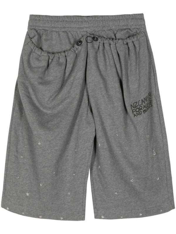 Natasha Zinko short à slogan imprimé - Gris