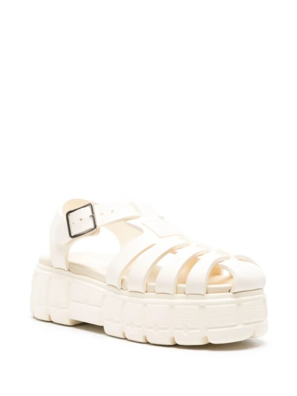 Miu Miu Gekooide sandalen met plateauzool - Wit