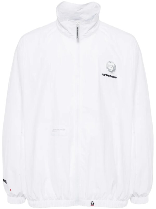 AAPE BY *A BATHING APE® surchemise zippée à logo appliqué - Blanc