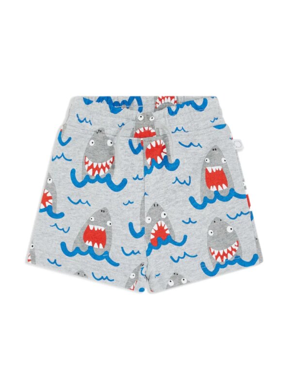 Stella McCartney Kids short de sport à imprimé requin - Gris