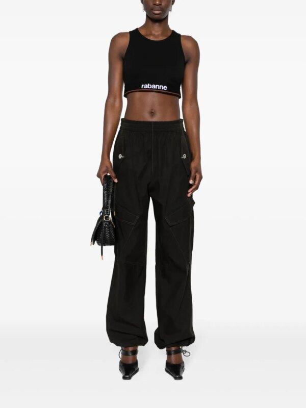 Rabanne Sport-bh met logoband - Zwart