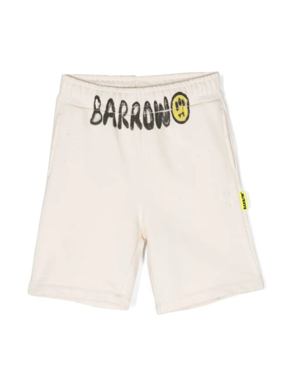 Barrow kids short de sport en coton à logo imprimé - Tons neutres