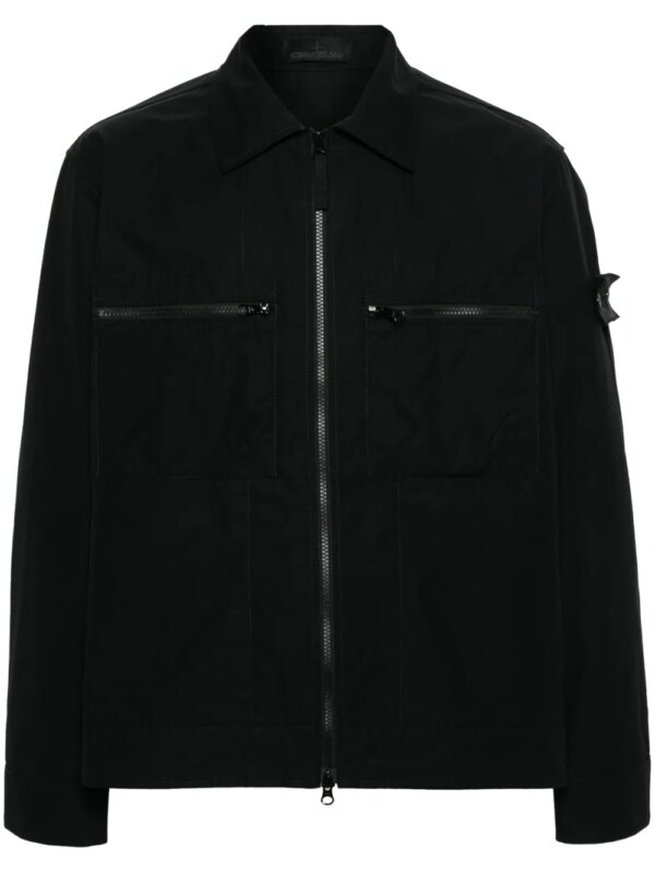 Stone Island veste matelassée à patch Compass - Noir