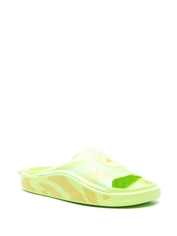 adidas by Stella McCartney Slippers met logoprint - Groen