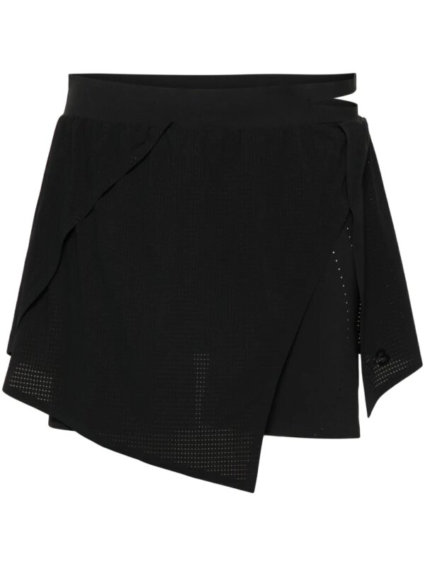 Y-3 jupe-short en résille à logo imprimé - Noir
