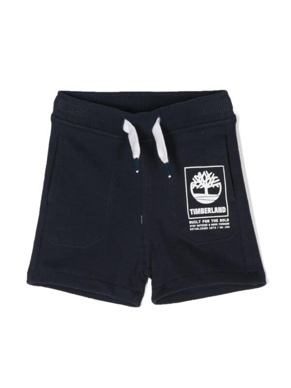 Timberland Kids short de sport à logo imprimé - Bleu