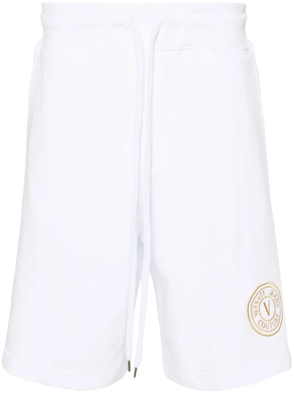 Versace Jeans Couture short de sport V-Emblem - Blanc