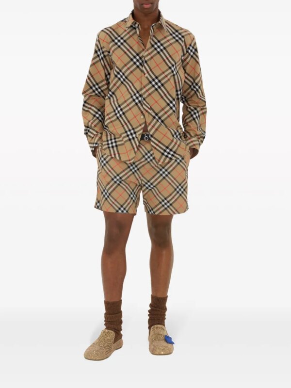 Burberry Geruit overhemd - Beige