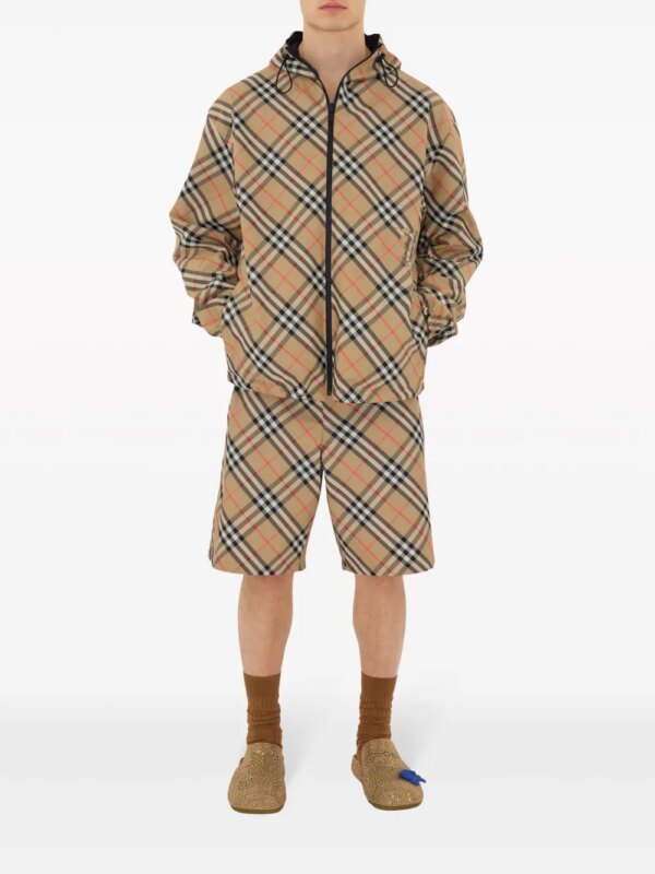 Burberry Vintage check omkeerbaar jack met rits en capuchon - Bruin