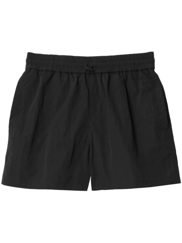 Burberry short de sport à logo brodé - Noir