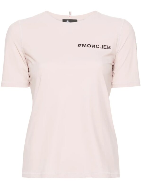 Moncler Grenoble t-shirt en jersey à logo embossé - Rose