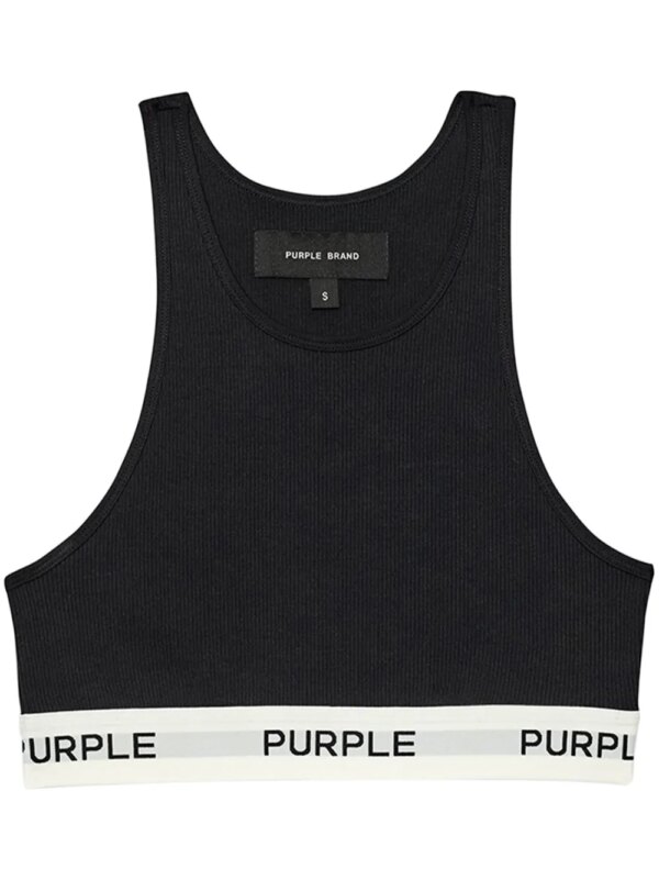 Purple Brand brassière de sport à bande logo - Noir