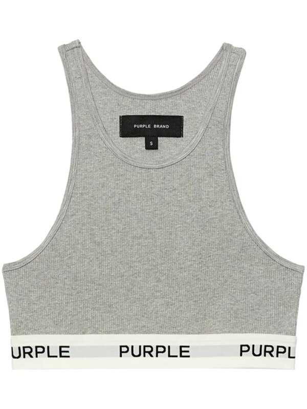 Purple Brand brassière de sport à bande logo - Gris