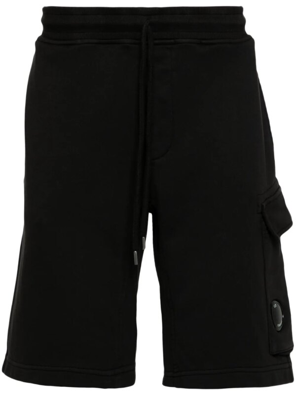 C.P. Company short de sport Diagonals en coton - Noir
