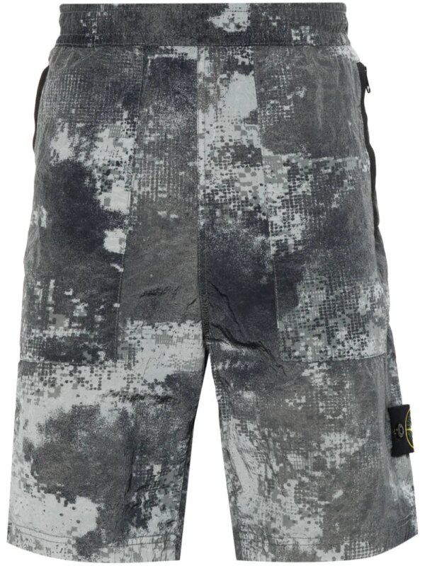 Stone Island short D Camo à patch logo - Gris