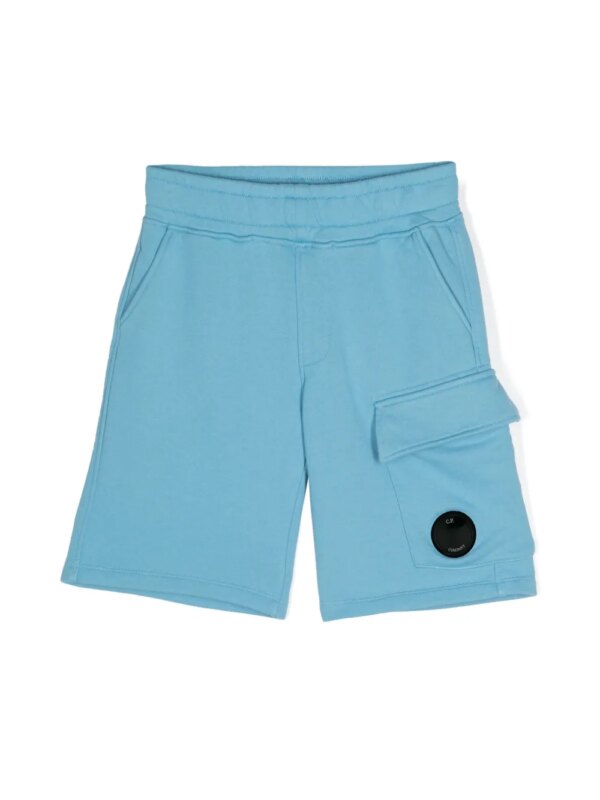 C.P. Company Kids short de sport à détail verre de lunette signature - Bleu