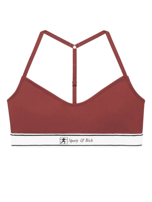 Sporty & Rich brassière Runner Script - Marron