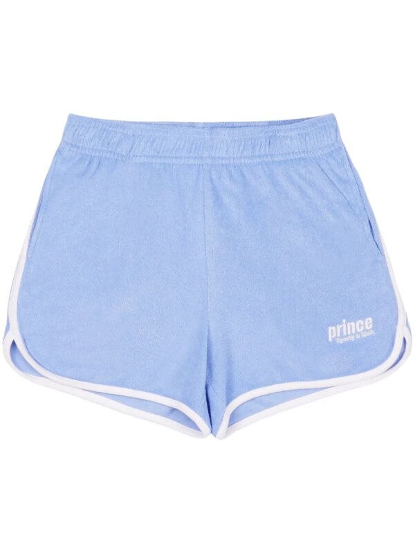 Sporty & Rich short Cursive Disco en coton - Bleu