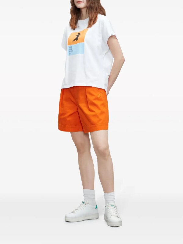 SPORT b. by agnès b. Katoenen shorts met Dino-borduurwerk - Oranje