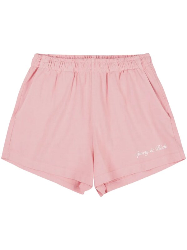 Sporty & Rich short de sport en coton à logo imprimé - Rose