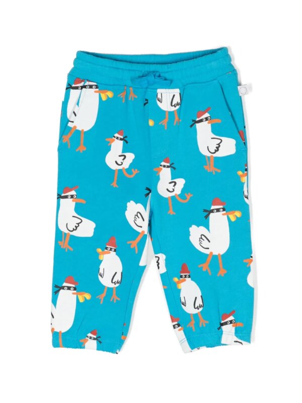 Stella McCartney Kids short de sport Seagull Bandit en coton - Bleu