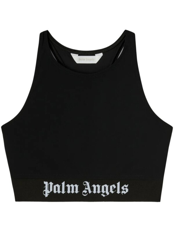 Palm Angels haut à bande logo - Noir