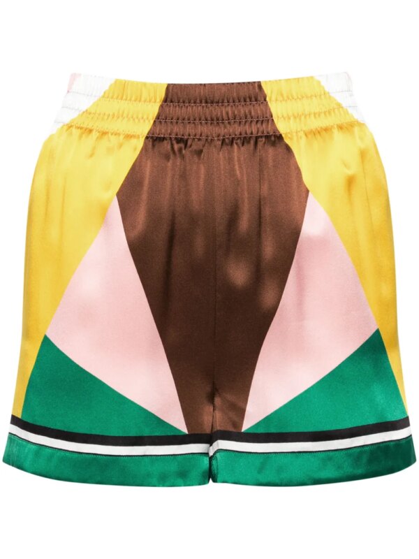 Casablanca short Geometric Casa Sport en soie - Jaune