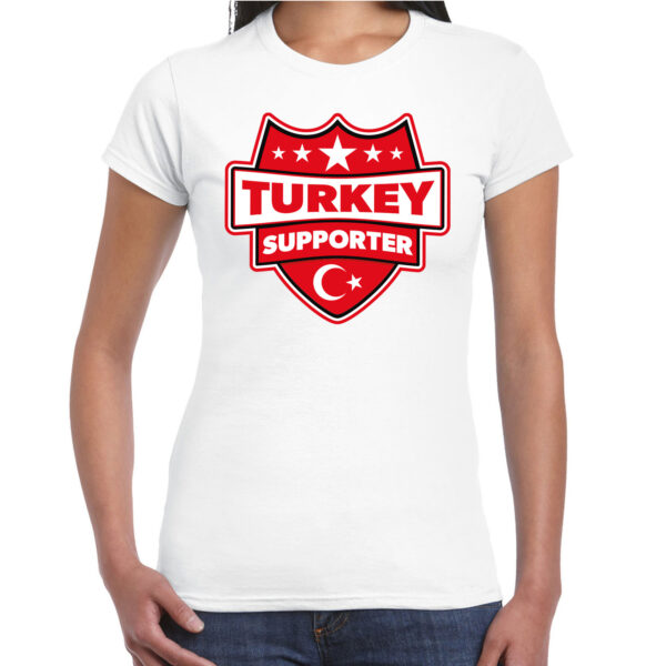 Turkije / Turkey schild supporter t-shirt wit voor dames