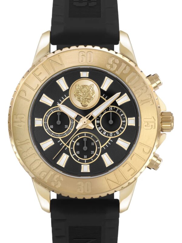 Plein Sport Glam Chrono 44 mm horloge - Zwart