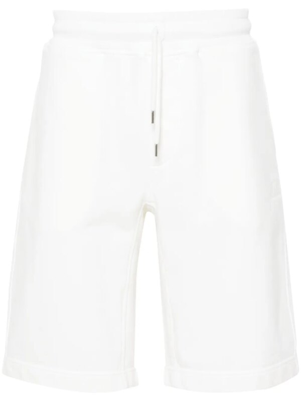 C.P. Company short de sport en coton à logo brodé - Blanc