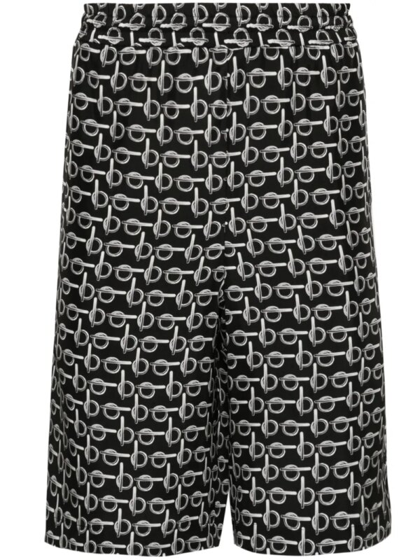 Burberry short B à taille élastiquée - Noir