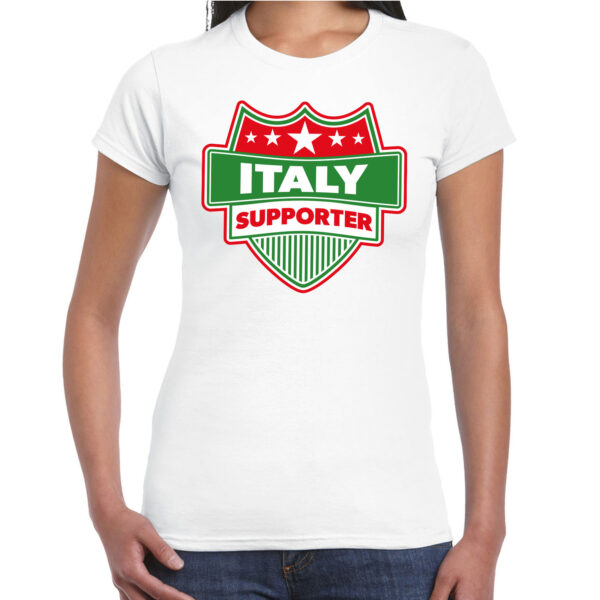 Italie / Italy supporter t-shirt wit voor dames