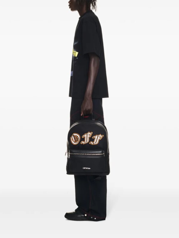 Off-White Rugzak met logo-applicatie - Zwart