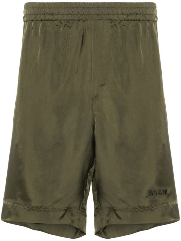 MSGM short de sport à logo brodé - Vert