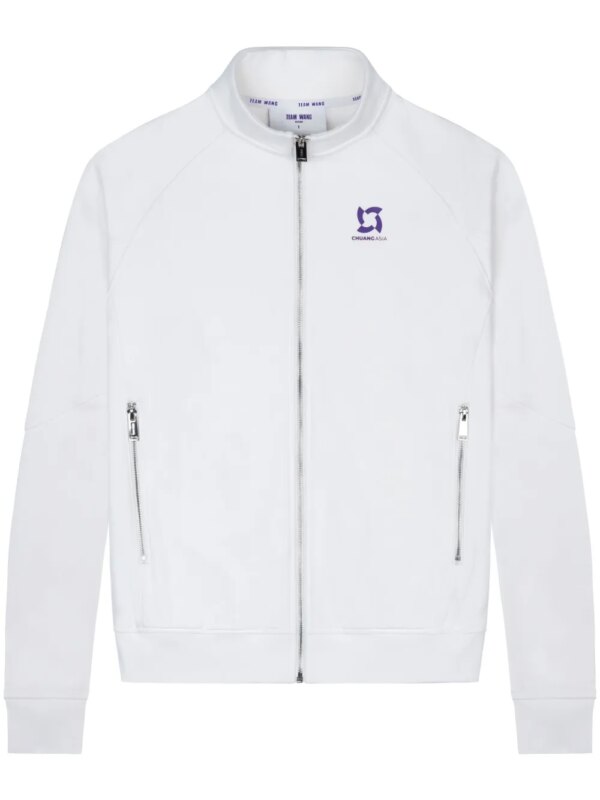 TEAM WANG design veste de sport zippée à logo imprimé - Blanc