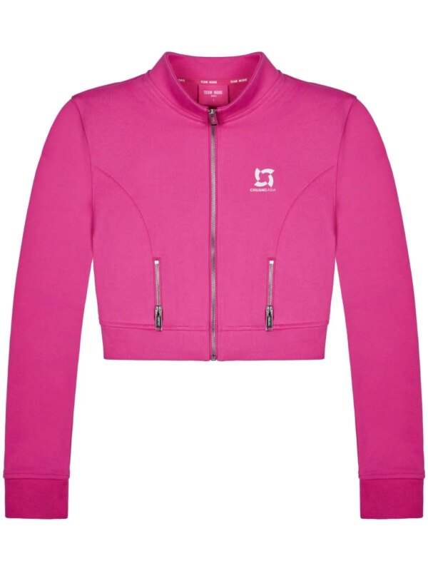 TEAM WANG design veste de sport zippée à logo imprimé - Rose