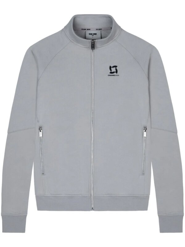 TEAM WANG design veste de sport zippée à logo imprimé - Gris