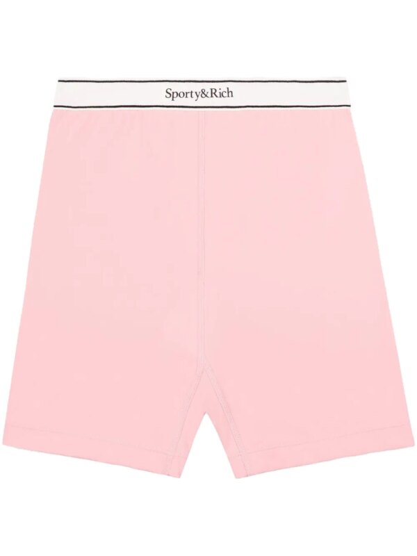 Sporty & Rich short Serif à bande logo - Rose